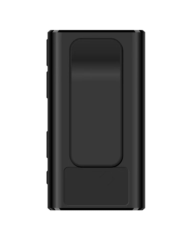Black PocketDrum Adapter with a large indented rectangular area and a smaller rectangular panel below.