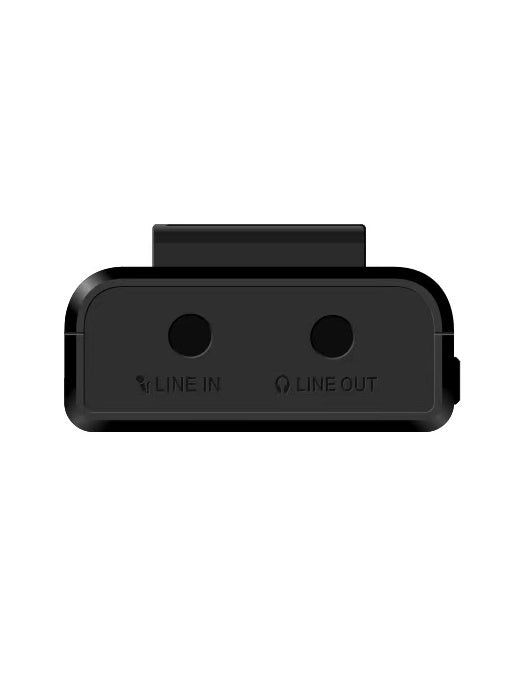 Black PocketDrum adapter with 'LINE IN' and 'LINE OUT' ports.