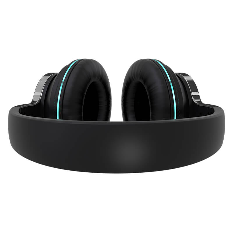 Black AeroBand over-ear headphones with blue LED accents on the earcups.